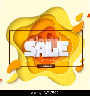 Herbst Verkauf gelbe Farbe layout Hintergrund. Stock Vektor