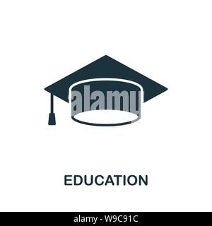 Symbol für Vektorsymbol für Bildung. Kreative Zeichen aus Icons Sammlung. Gefülltes flaches Bildungssymbol für Computer und Mobilgeräte Stock Vektor