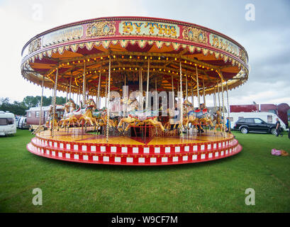 Ashley's Dampfbetriebene Gallopers am Driffield Dampf Rallye, East Yorkshire, UK, GB. Stockfoto