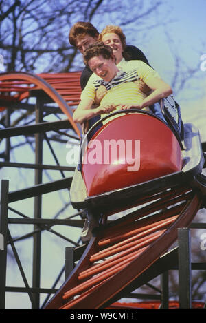 Die 4 Mann Bob coaster, Alton Towers Resort, Staffordshire, England, UK. Ca. 80er Stockfoto