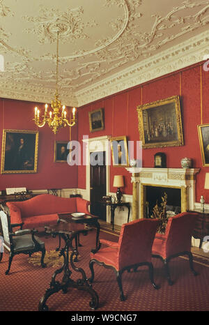 Den Roten Salon, Fairfax House, York, Yorkshire, England, Großbritannien Stockfoto