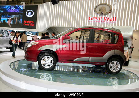 Eine große Mauer Schweben M1 ist auf Anzeige am 13. Shanghai Internationalen Automobil- Ausstellung, bekannt als Auto Shanghai 2009 in Shanghai gesehen, Stockfoto