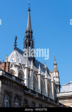 Die gotische Architektur in der Sainte Chapelle, Ile de la Cité, Paris, Frankreich Stockfoto