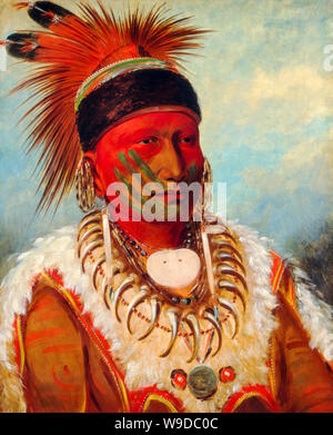 George Catlin, Portrait Malerei, die weiße Wolke, Leiter Leiter der Iowas, 1844-1845 Stockfoto