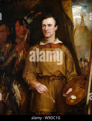 George Catlin, Künstler, 1796-1872, Porträtmalerei von William Fisk, 1849 Stockfoto