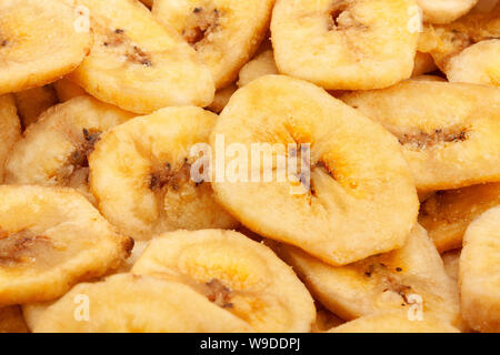 Bananenchips Makro Nahaufnahme Detail Stockfoto