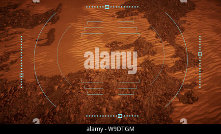 Sat-Scan über den Mars (3D-Rendering) Stockfoto