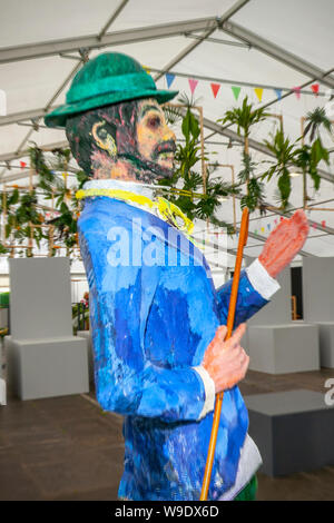 Bridge Inn Gemeinschaft in der Behindertenthematik Farm aufweisen; Blau Monet impressionistischen Abbildung in Southport Flower Show, Victoria Park, UK geeignet Stockfoto