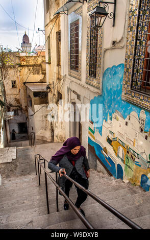 Algerien, Algier, Alerg Kasbah, Straße Stockfoto