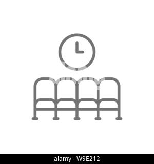 Wartehalle Zeichen, Flughafen sitze, Wartezimmer Symbol Leitung. Stock Vektor