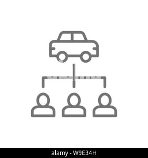 Vektor Carsharing, Carsharing Symbol Leitung. Stock Vektor