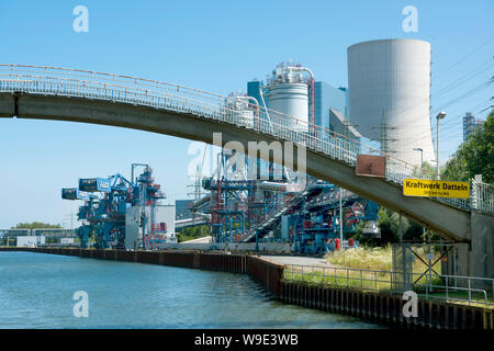 Deutschland, Ruhrgebiet, Kreis Recklinghausen, Datteln, Kraftwerk Datteln IV am Dortmund-Ems-Kanal Stockfoto