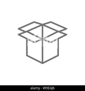 Öffnen Sie Karton, Papier, Müll Symbol Leitung. Stock Vektor