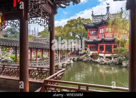 Yuyuan Gärten (auch den Yu Garten, den Yu Garten oder Yuyuan Garten), Altstadt (Nanshi Bezirk), Shanghai, China Stockfoto