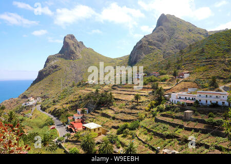 Ländliche Berglandschaft von taganana Dorf, Teneriffa, Spanien. Stockfoto