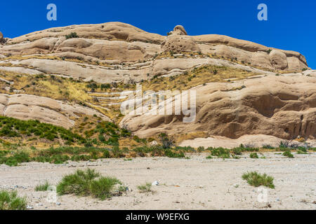 Sandstein Ausbildung in den Mormonischen Felsen in Südkalifornien auf der San Andreas Störung Stockfoto