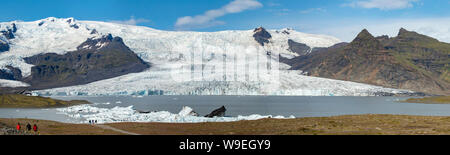 Fjallsarlon Gletscher Panorama, Vatnajökull NP, Island Stockfoto