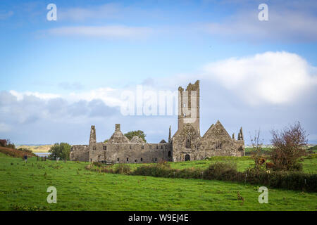 Alte Moyne Abtei in der Nähe von Killala, Co. Mayo, Irland Stockfoto