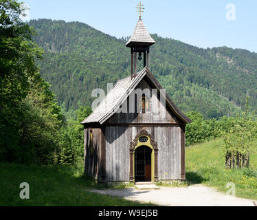 Heilig-Kreuz-Kapelle eine Holzkapelle im Heimatmuseum. Das Markus Wasmeier Freilichtmuseum Schliersee hat seit Mai 2007 seine Pforten geöffnet. In ru Stockfoto