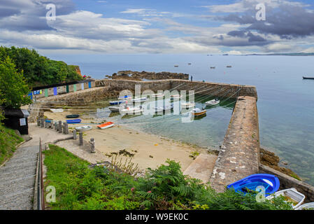 Port Racine, Frankreich der kleinste hafen in Saint-Germain-des-Vaux, La Hague, Manche, Cotentin, Basse-Normandie Stockfoto