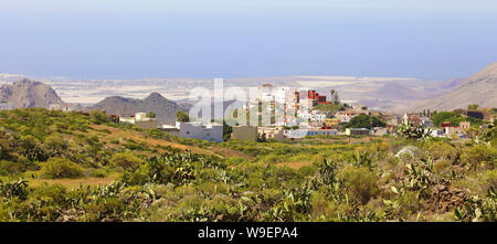 Schöne Panoramasicht auf Arona Dorf auf Teneriffa, Kanarische Inseln, Spanien. Stockfoto