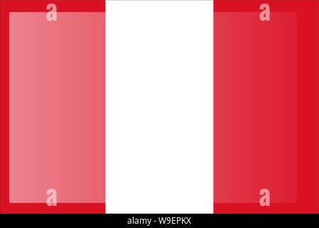 Staat Flagge von Peru. Genaue Maße, Proportionen und Farben. Stock Vektor