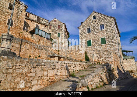 Gebäude in Lozisca. Insel Brac. Kroatien Stockfoto