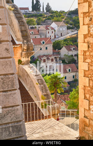 Gebäude in Lozisca. Insel Brac. Kroatien Stockfoto