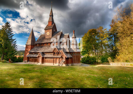 Die Stabkirche in Hahnenklee Stockfoto