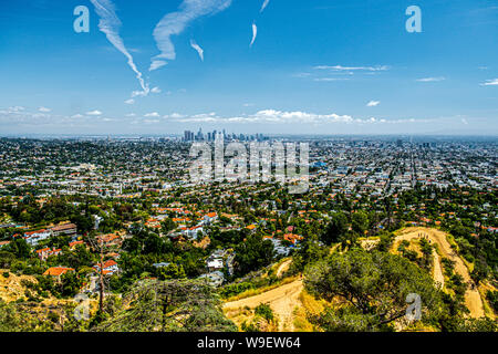 Blick auf die Skyline von Los Angeles, Kalifornien, USA Stockfoto