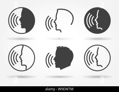 Sprechen Symbole gesetzt Stock Vektor