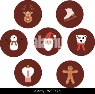 Weihnachten Symbole Vektor einrichten Stock Vektor