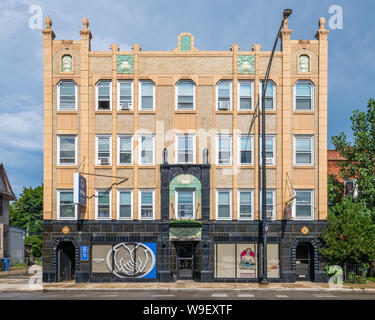 Art Deco Apartment Gebäude in der Irving Park Nachbarschaft Stockfoto