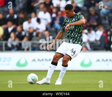 Swansea, Glamorgan, Wales, UK. Am 13. August 2019; Liberty Stadium, Swansea, Glamorgan, Wales; Carabao Schale, Englische Fußball-Liga Cup, Swansea City gegen Northampton Town; Ben Cabango von Swansea City während der Warm-up, Streng redaktionelle Verwendung. Keine Verwendung mit nicht autorisierten Audio-, Video-, Daten-, Spielpläne, Verein/liga Logos oder "live" Dienstleistungen. On-line-in-Match mit 120 Bildern beschränkt, kein Video-Emulation. Credit: Aktion Plus Sport Bilder/Alamy leben Nachrichten Stockfoto