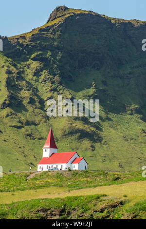 Lutherische Myrdal Kirche, Vik, Island Stockfoto