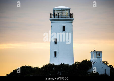 Portland Bill, der alte Leuchtturm bei Sonnenuntergang Stockfoto