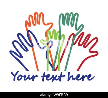 Hand doodles Linien gezeichnet Arme isolierte Symbol Stock Vektor