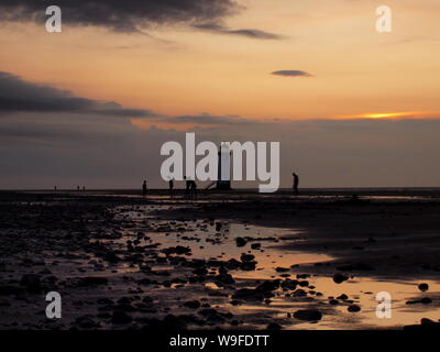 Sonnenuntergang Schuß auf talacre Strand in Flintshire North Wales genommen Stockfoto