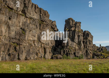 Stekkjarsja, den Nationalpark Thingvellir, Island Stockfoto