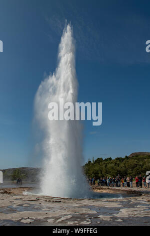 Strokkur Geysir, Geysir, Island Stockfoto