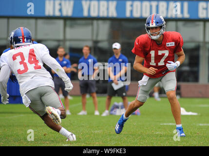 August 13, 2019 - August 13, 2019 - New York Giants Quarterback Kyle LAULETTA (17) Während des Trainings Camp Aktion an der Quest Diagnostic Training Center, East Rutherford, NJ (Credit Bild: © Bennett CohenZUMA Draht) Stockfoto