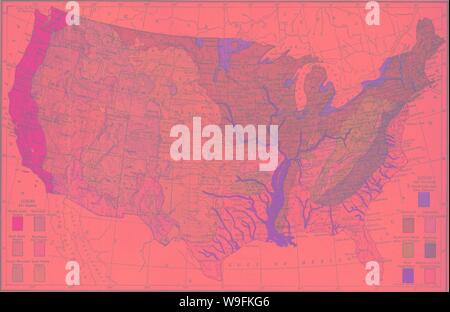 Archiv Bild von Seite 50 der Natur und den Eigenschaften des. Die Art und die Eigenschaften der Böden; ein Kollegium Text von edaphology CUbiodiversity 102127 Jahr: 1922 ('G acial ai. oessia d Va H â t. l'. fc&gt; r. ral'' S v&gt; a: â â! Oun pierj-3 UNS PI' 1 hce River Atlantic o Überschwemmungsgebiete Cu - 1... 1;,; l-Karte showiTisr Vail. Tlic Boden Provinzen und Boden redons der ITn-Böden des Piemont PJatean. ArDnlnrlrinii Tnrnif. Mhs' nnc] Plritrrmv: mm 1 T hnoK flio-l-Mio. Uplands Restwert sind. westlichen Vereinigten Staaten enthalten Böden von n Stockfoto