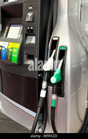 Nahaufnahme von modernen Gas- pumpe Detail Stockfoto