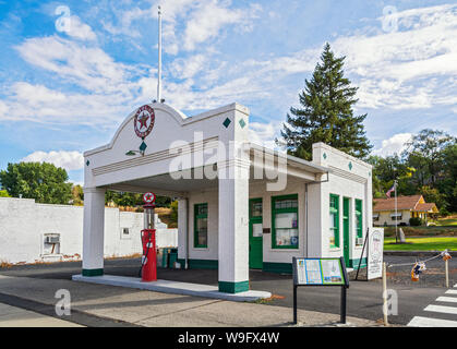 Washington, Palouse Region Rosalia, historischen Texaco Tankstelle Stockfoto