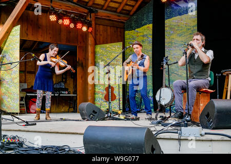 Bon Débarras, traditionelle Quebecois Musiker, Canmore Folk Music Festival, Canmore, Alberta, Kanada Stockfoto