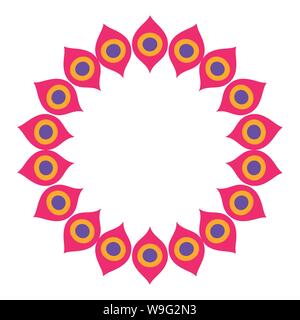 Feder rundes Design, Bohemic ornament Meditation indische Dekoration ethnischen Arabisch und mystischen Thema Vector Illustration Stock Vektor