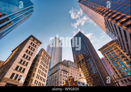 Boston Downtown Financial District und die Skyline der Stadt Stockfoto