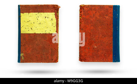 Vorder- und Rückseite von Red Plane altes Buch. Isolieren und clipping path auf weißem Hintergrund. Stockfoto