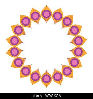 Feder rundes Design, Bohemic ornament Meditation indische Dekoration ethnischen Arabisch und mystischen Thema Vector Illustration Stock Vektor