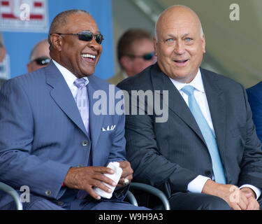 2019 MLB Cooperstown Induktion Zeremonie - Mariano Rivera, Roy Halladay, Edgar Martinez, Harold Baines, Lee Smith eingesetzt in der Baseball Hall of Fame Stockfoto